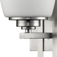 HomeRoots Geometric Wall Sconce With Frosted Glass Shade and Silver Finish