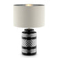 HomeRoots Glam Chevron Ceramic And Metal Table Lamp in Black and Chrome Finish