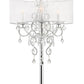 HomeRoots Glam Faux Crystal Accent Table Lamp With See Thru Shade in Silver Finish