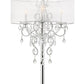 HomeRoots Glam Faux Crystal Accent Table Lamp With See Thru Shade in Silver Finish