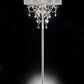 HomeRoots Glam Faux Crystal Floor Lamp With See Thru Shade and Silver Finish