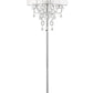 HomeRoots Glam Faux Crystal Floor Lamp With See Thru Shade and Silver Finish