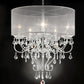 HomeRoots Glam Silver Faux Crystal Hanging Celing Lamp With See Thru Shade