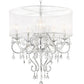 HomeRoots Glam Silver Faux Crystal Hanging Celing Lamp With See Thru Shade
