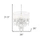 HomeRoots Glam Silver Faux Crystal Hanging Celing Lamp With See Thru Shade
