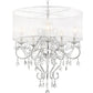 HomeRoots Glam Silver Faux Crystal Hanging Celing Lamp With See Thru Shade