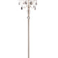 HomeRoots Glamorous Faux Crystal Candleabra Metal Floor Lamp in Silver Finish