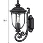 HomeRoots Glass Lantern Wall Light in Matte Black Cast Aluminum Finish