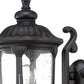 HomeRoots Glass Lantern Wall Light in Matte Black Cast Aluminum Finish