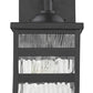 HomeRoots Glass Panel Outdoor Cage Light in Matte Black Finish