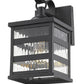 HomeRoots Glass Panel Outdoor Cage Light in Matte Black Finish