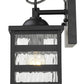 HomeRoots Glass Panel Outdoor Cage Light in Matte Black Finish