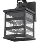 HomeRoots Glass Panel Outdoor Cage Light in Matte Black Finish