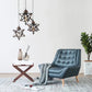 HomeRoots Glass Star Geometric Hanging Lamp in Brown Metal Finish