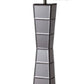 HomeRoots Glass Tower Table Lamp With Beige Fabric Shade in Black Finish