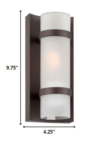 HomeRoots Glass Wall Sconce With Bronze and White Finish