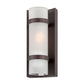 HomeRoots Glass Wall Sconce With Bronze and White Finish