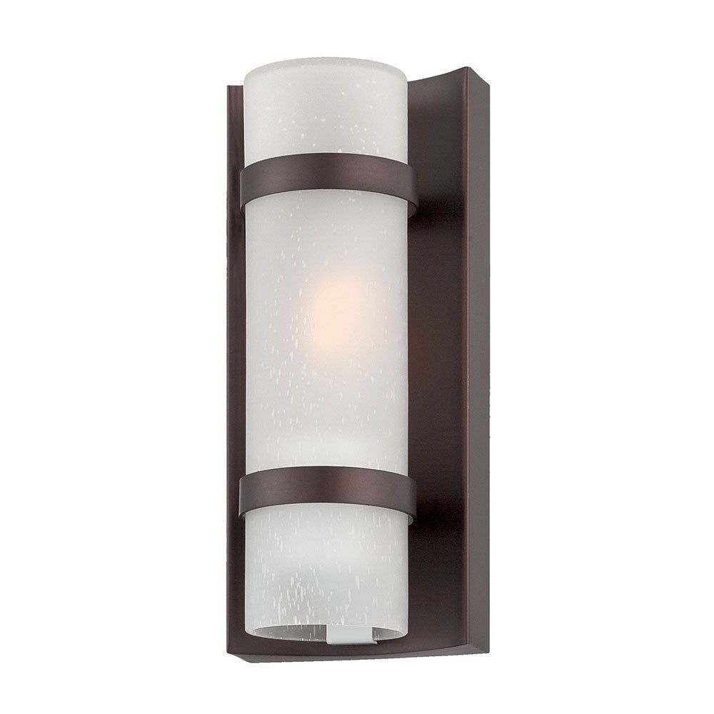 HomeRoots Glass Wall Sconce With Bronze and White Finish
