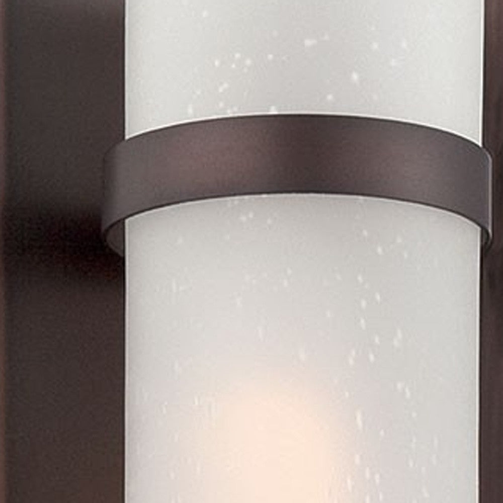HomeRoots Glass Wall Sconce With Bronze and White Finish