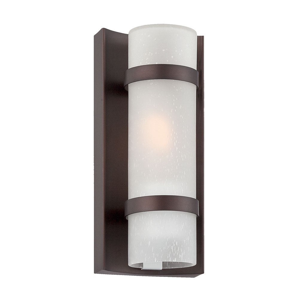 HomeRoots Glass Wall Sconce With Bronze and White Finish