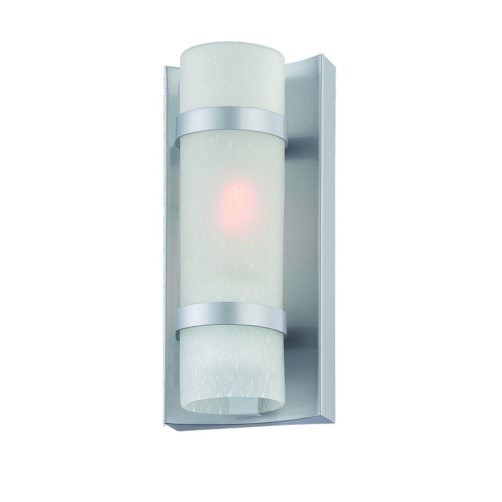 HomeRoots Glass Wall Sconce With Brushed Silver and White Finish
