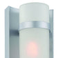 HomeRoots Glass Wall Sconce With Brushed Silver and White Finish