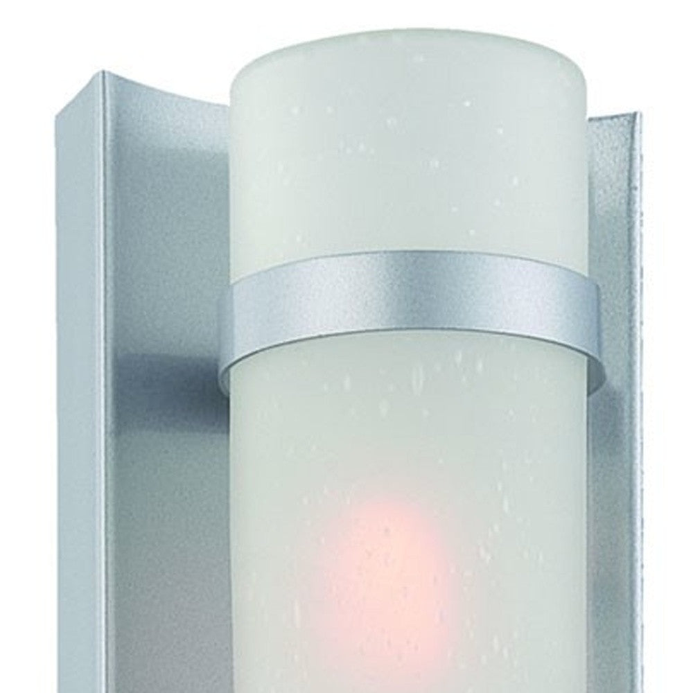 HomeRoots Glass Wall Sconce With Brushed Silver and White Finish