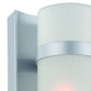 HomeRoots Glass Wall Sconce With Brushed Silver and White Finish