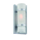 HomeRoots Glass Wall Sconce With Brushed Silver and White Finish