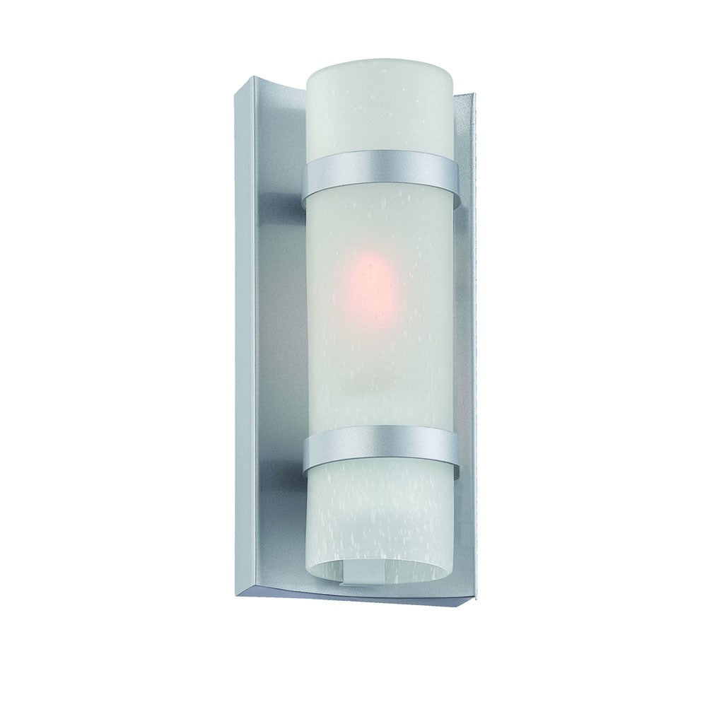 HomeRoots Glass Wall Sconce With Brushed Silver and White Finish