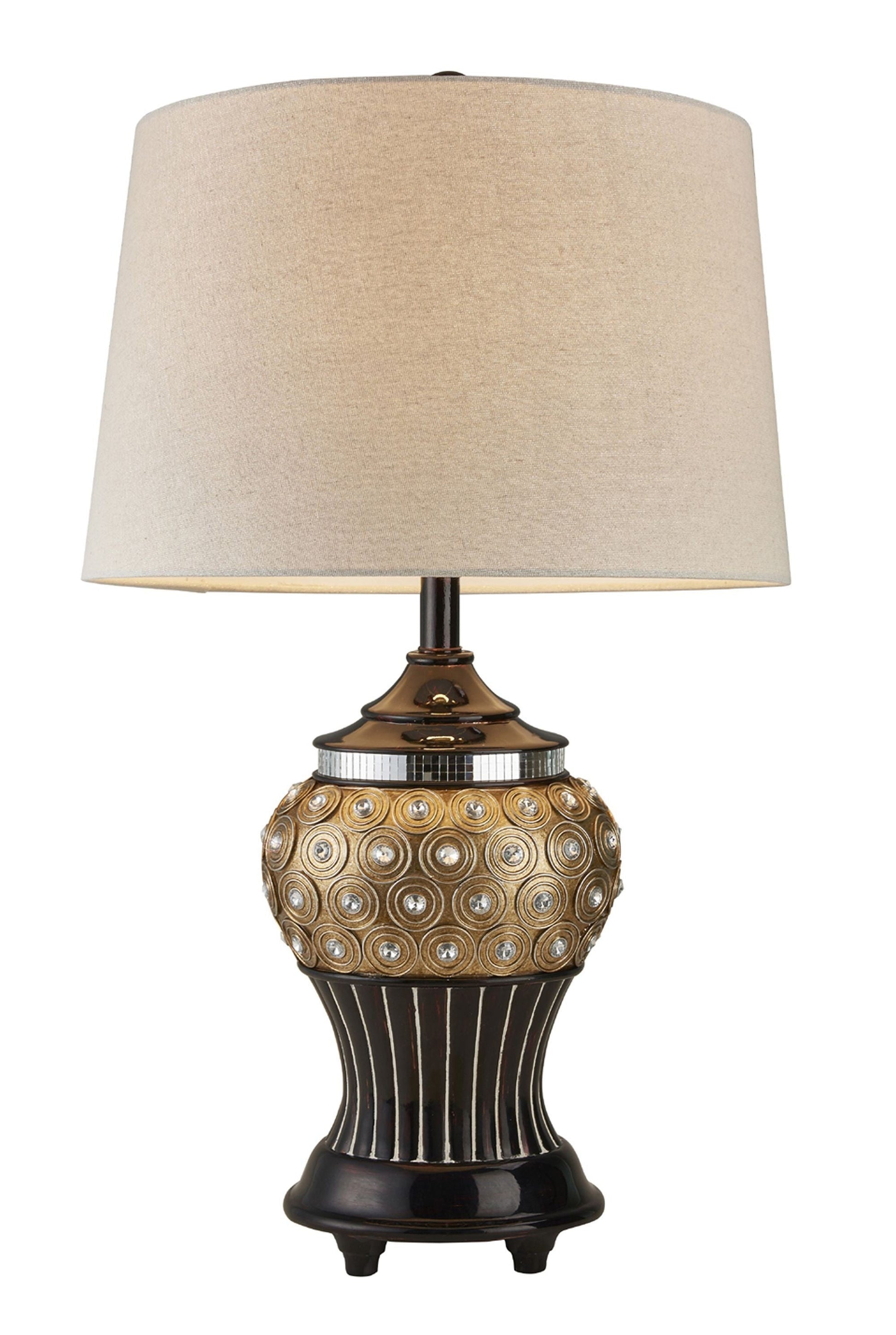 HomeRoots Glitzy Bejeweled Table Lamp in Gold Finish