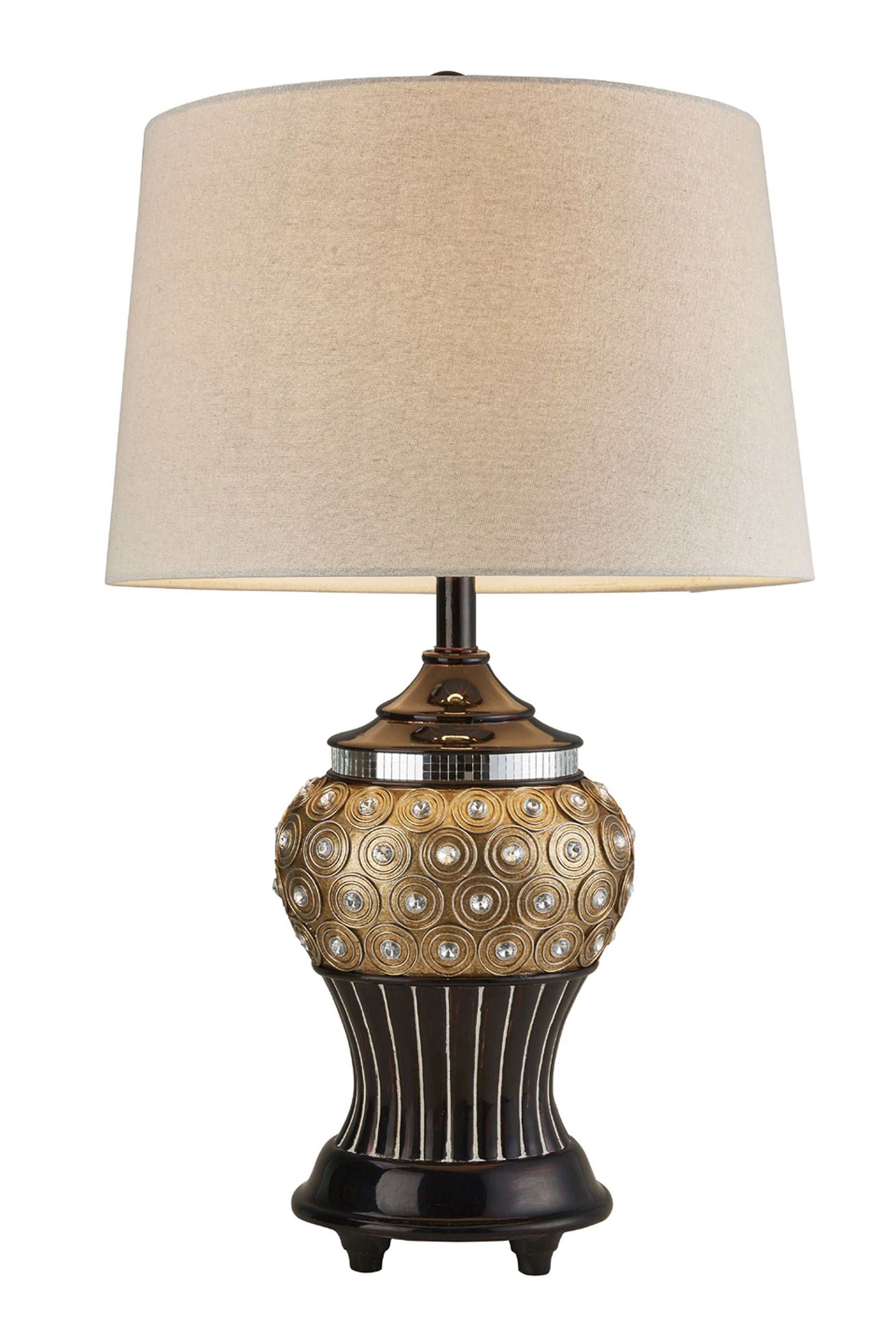 HomeRoots Glitzy Bejeweled Table Lamp in Gold Finish