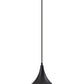 HomeRoots Gnome Smoked Glass Pendant Lamp With Black Metal Finish