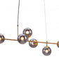 HomeRoots Gold Bubble Ceiling Lamp With Smoked Glass Finish