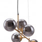 HomeRoots Gold Bubble Ceiling Lamp With Smoked Glass Finish