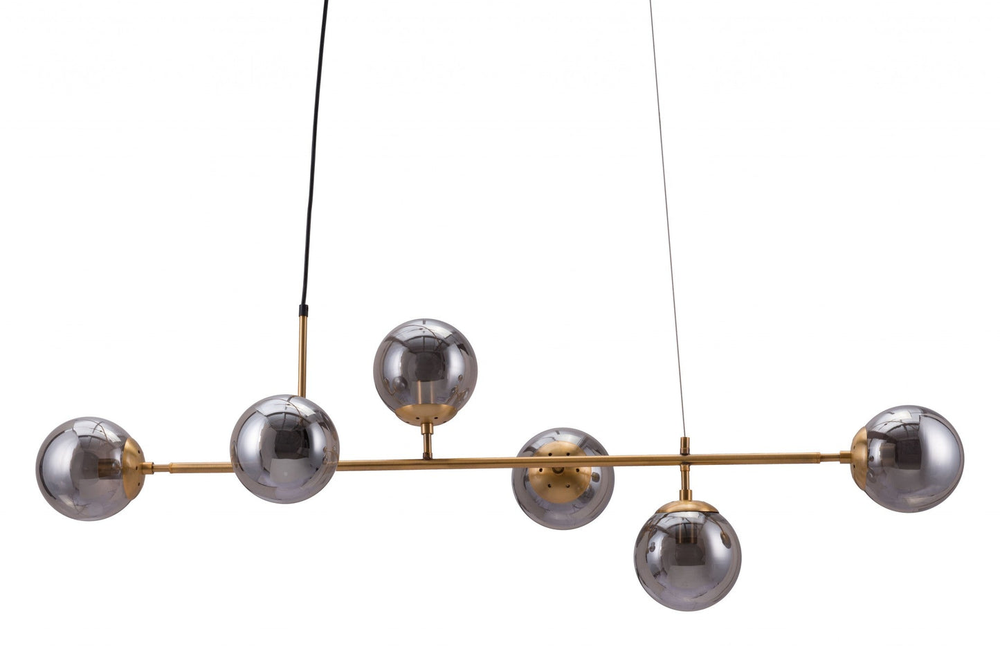 HomeRoots Gold Bubble Ceiling Lamp With Smoked Glass Finish