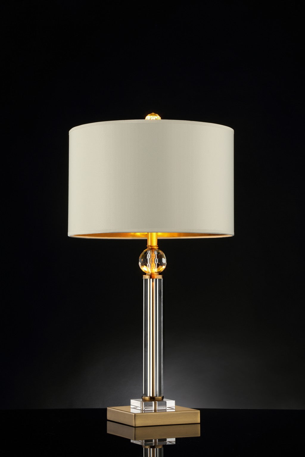 HomeRoots Gold Desk Lamp in Crystal Accent Finish