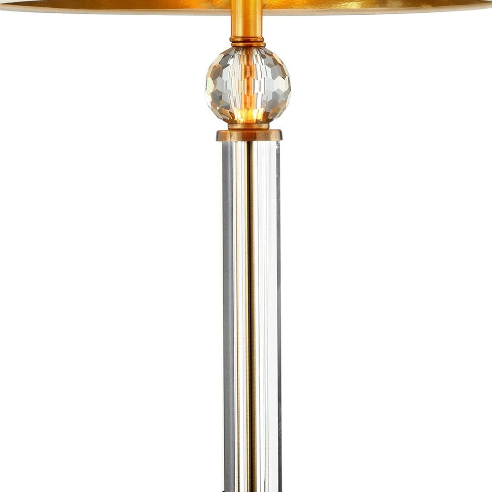 HomeRoots Gold Desk Lamp in Crystal Accent Finish