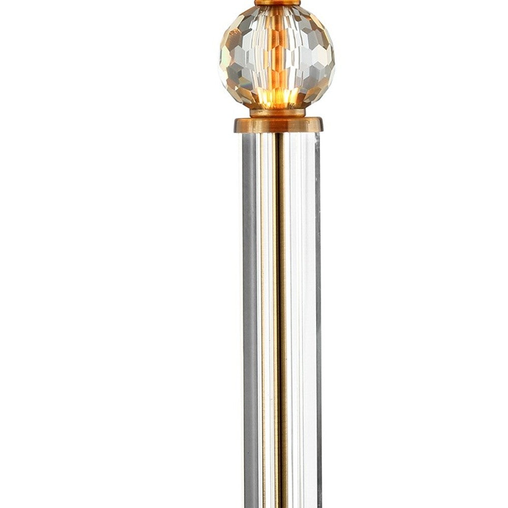 HomeRoots Gold Desk Lamp in Crystal Accent Finish