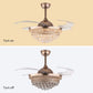 HomeRoots Gold Glam Faux Crystal Chandelier With Covnertible Ceiling Fan