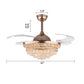 HomeRoots Gold Glam Faux Crystal Chandelier With Covnertible Ceiling Fan