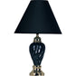 HomeRoots Gold and Navy Blue Table Lamp with Navy Blue Shade