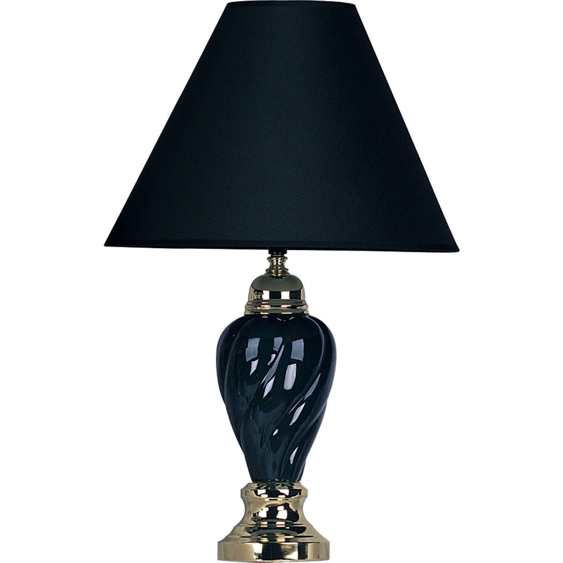 HomeRoots Gold and Navy Blue Table Lamp with Navy Blue Shade