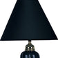 HomeRoots Gold and Navy Blue Table Lamp with Navy Blue Shade