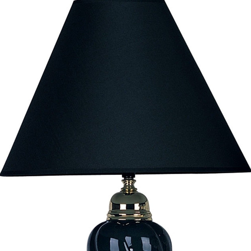 HomeRoots Gold and Navy Blue Table Lamp with Navy Blue Shade