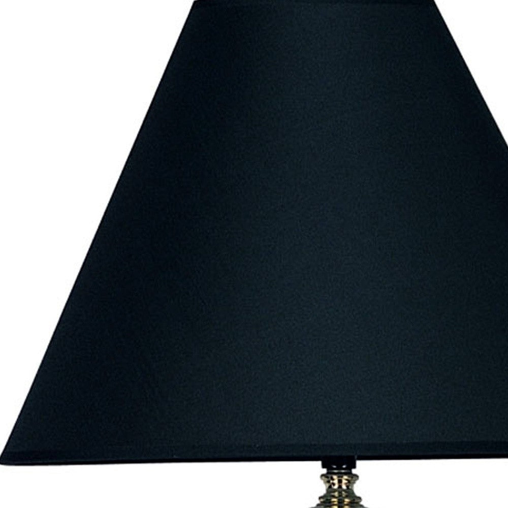 HomeRoots Gold and Navy Blue Table Lamp with Navy Blue Shade
