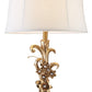 HomeRoots Golden Scroll Table Lamp With Faux Crystal Bling