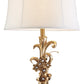 HomeRoots Golden Scroll Table Lamp With Faux Crystal Bling
