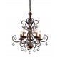 HomeRoots Grace Antique Bronze And Crystal Drop Curved 5-Light Chandelier