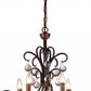 HomeRoots Grace Antique Bronze And Crystal Drop Curved 5-Light Chandelier